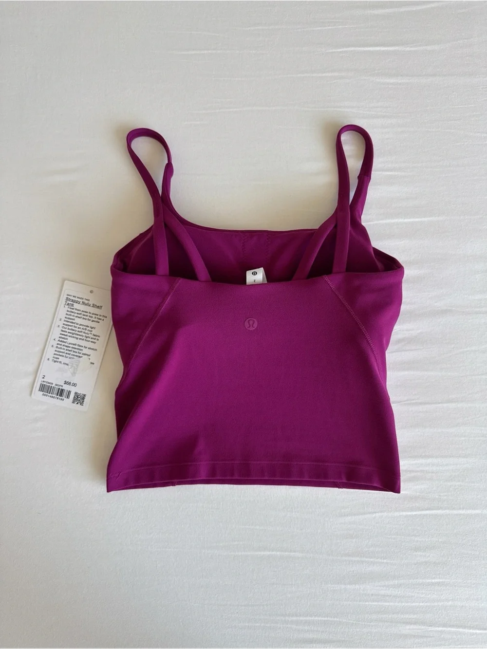 lululemon Strappy Nulu Shelf Tank Magenta Purple MGPR Size 2